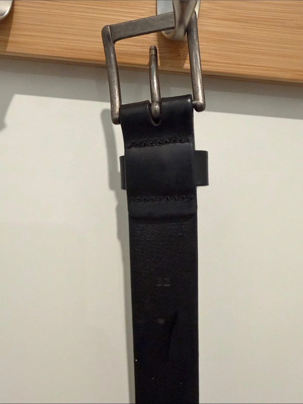 Mountain Khakis Black Leather Belt with Silver Buckle